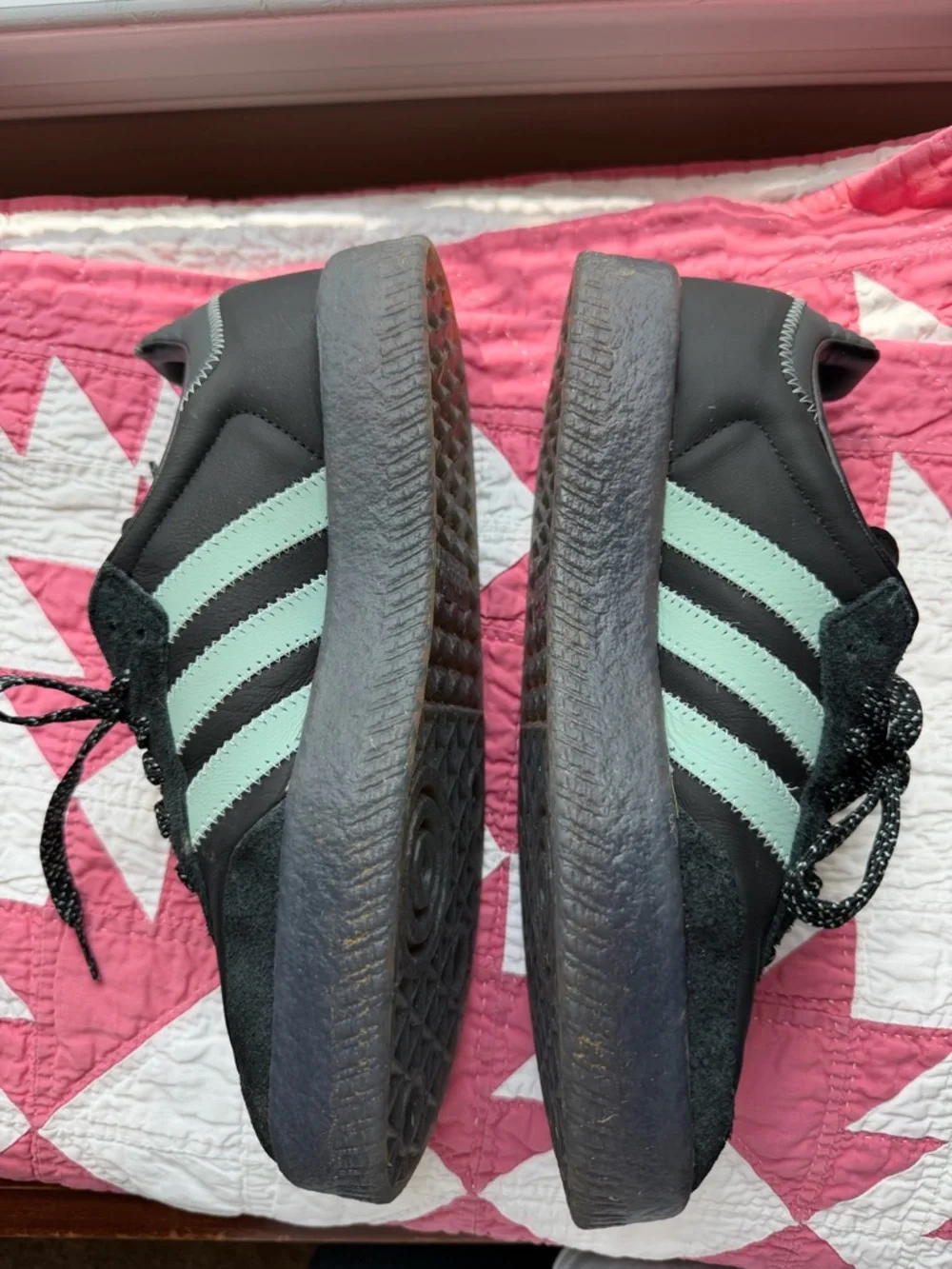adidas Samba Sneakers in Black and Mint Green